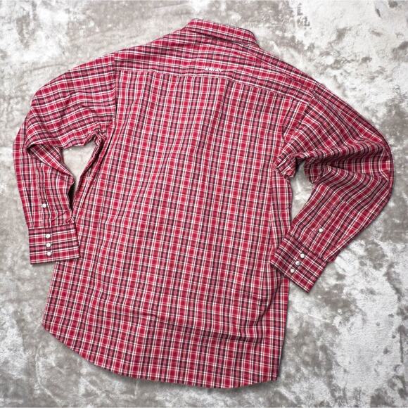 Ariat Pro Series Witten Classic Fit Snap Long Sleeve Shirt Red Plaid Mens Size M - Picture 2 of 15
